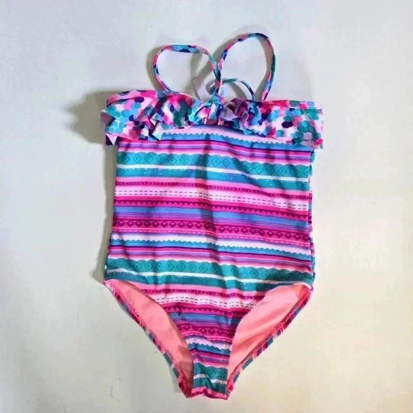 Limited too one piece stripped bathing suite sz 6 for girls - Picture 1 of 5